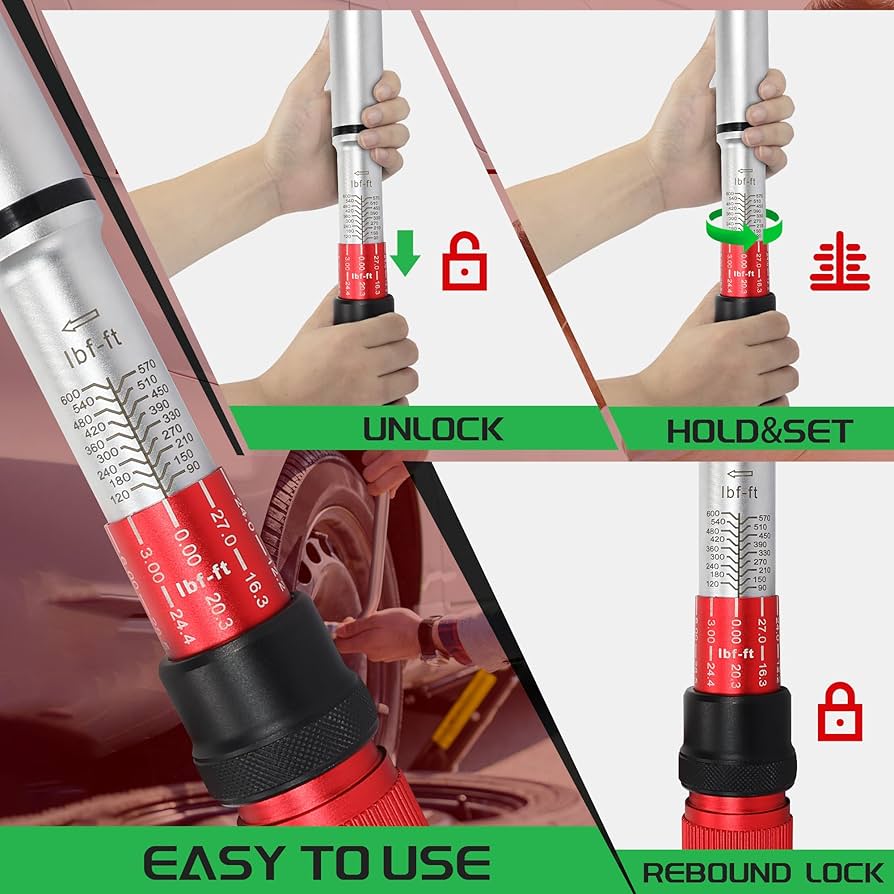 UYECOVE 3/4 Inch Torque Wrench, 48 Tooth Torque Wrench 3/4